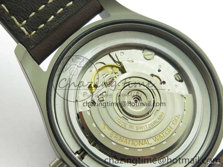 MIROTIME 0323 Mark XVIII IW327006 Titanium V7F 1:1 Best Edition Black Dial on Brown Leather Strap A Attractive 7080